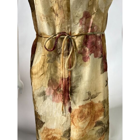 Petite Sophisticates Womens Dress Spaghetti Strap Floral  10P Tan   Polyester US - Picture 6 of 16